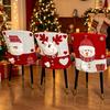 Santa Snowman Reindeer Chair Back Cover Festive Chair Slipcover  Party Banquet Decoration