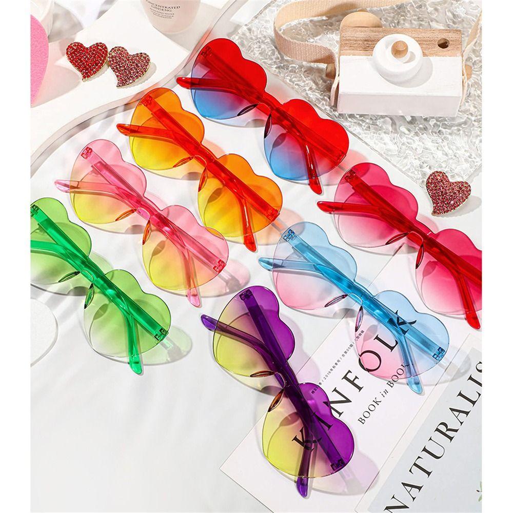 Забавные цветные градиентные линзы, солнцезащитные очки в форме сердца, солнцезащитные очки для вечеринок, очки в форме сердца