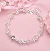 925 Sterling Silver Square Zircon Bracelet Fashion Wedding Jewelry