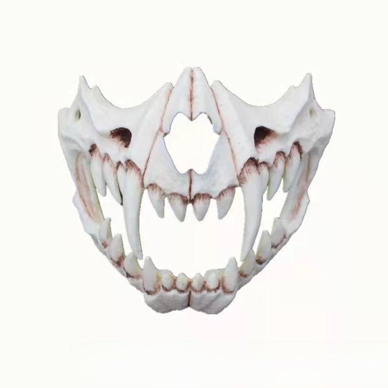 Halloween Tiger Tooth Bone Mask Plastic Horror