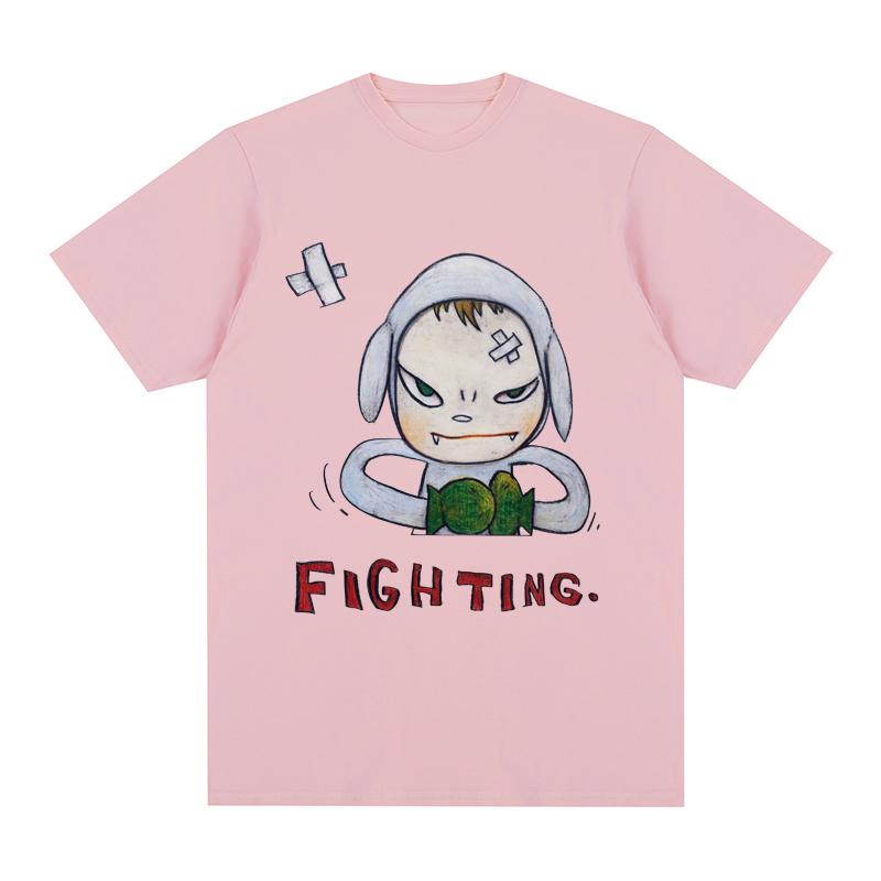 Футболка Yoshitomo Nara fight it out Хлопок Мужская футболка Новая футболка Женские топы