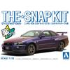 Aoshima Bunka Kyozai 1/32 Scale The Snap Kit Series Nissan R34 Skyline GT-R Midnight Purple III Pre-Colored Plastic Model Kit 11-C