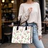 Pink Floral Canvas Tote Bag Casual Daily Handbag for Shopping Outdoor