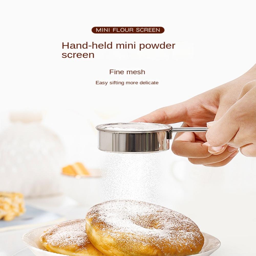 with Handle Flour Sifter Diameter 2.5 Inch Flour Sieve New Flour Strainer Kitchen Baking Tool
