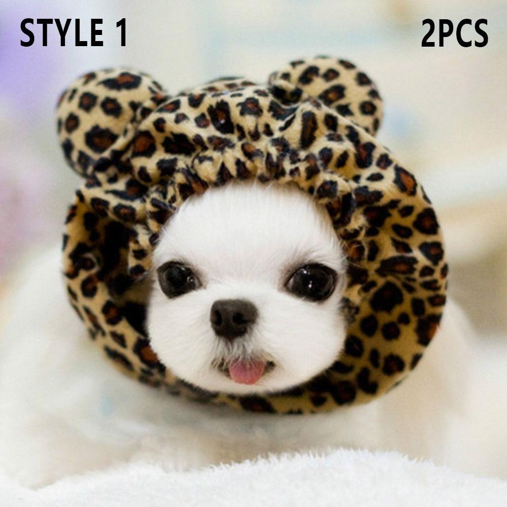 2 шт. Зимние регулируемые шапки-наушники для собак с завязками, шапка для питомца, головной убор для питомца, теплая шапка для собаки