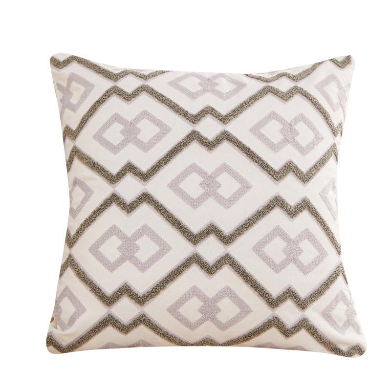 Nordic Ins Style Geometric Embroidery Pillowcase Creative 3D Home Decoration Cushion Cover Fashion Bohemia Series Pillow Case