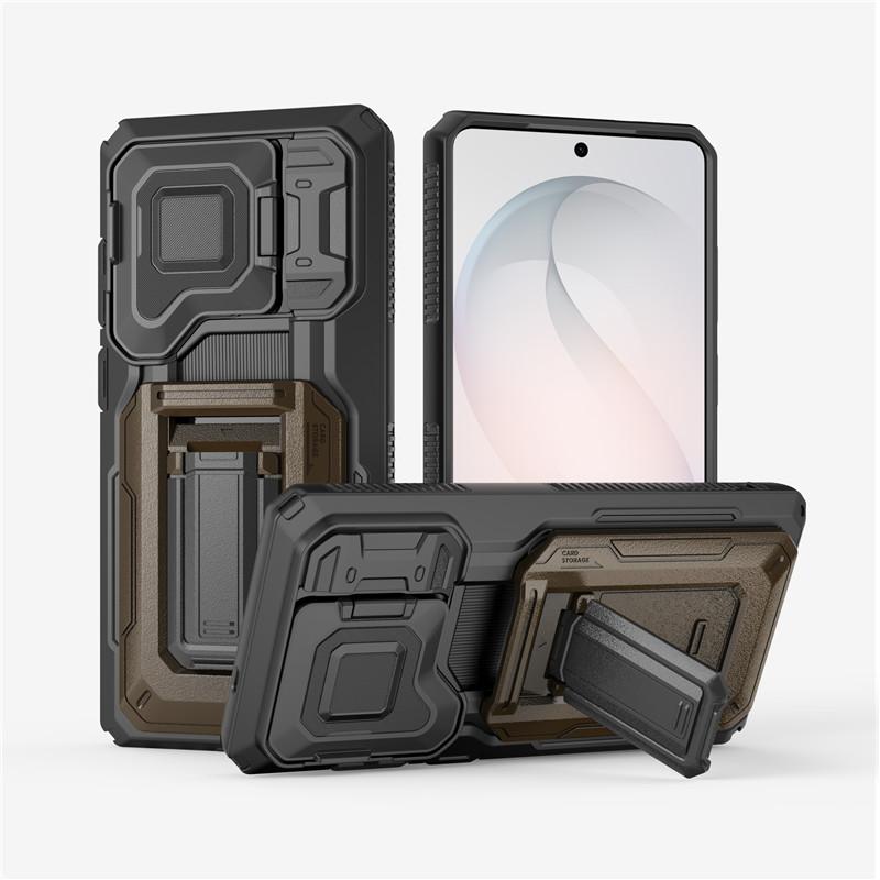 Бронированный противоударный чехол-подставка для Iphone 17 Pro Max Iphone17 Air 5G Кошелек Слоты для карт Держатель-подставка для кредитной карты Чехол