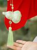 Year of the Horse Fragrance Sachet with Double-Sided Embroidery, Handmade Gourd-Shaped Hanfu Ancient Style Accessory, Hanging Ornament, Car Hanging