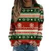 Women's Fashion Casual Long Sleeve Christmas Printed Neck Sweatshirt Top