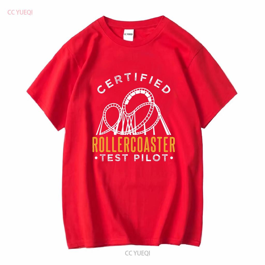 Nwt Certified Rollercoaster Test Pilot Funny T Shirt Long Or Short Sleeves Vintage Washed Stylish Comfortable Versatile Unisex