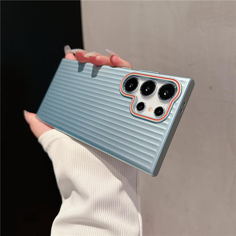 Для Samsung Galaxy S24 S23 S22 Plus Ультрарифленое зернистое покрытие Металлическая краска Противоударный противоскользящий чехол для задней крышки из ПК с защитой от отпечатков пальцев