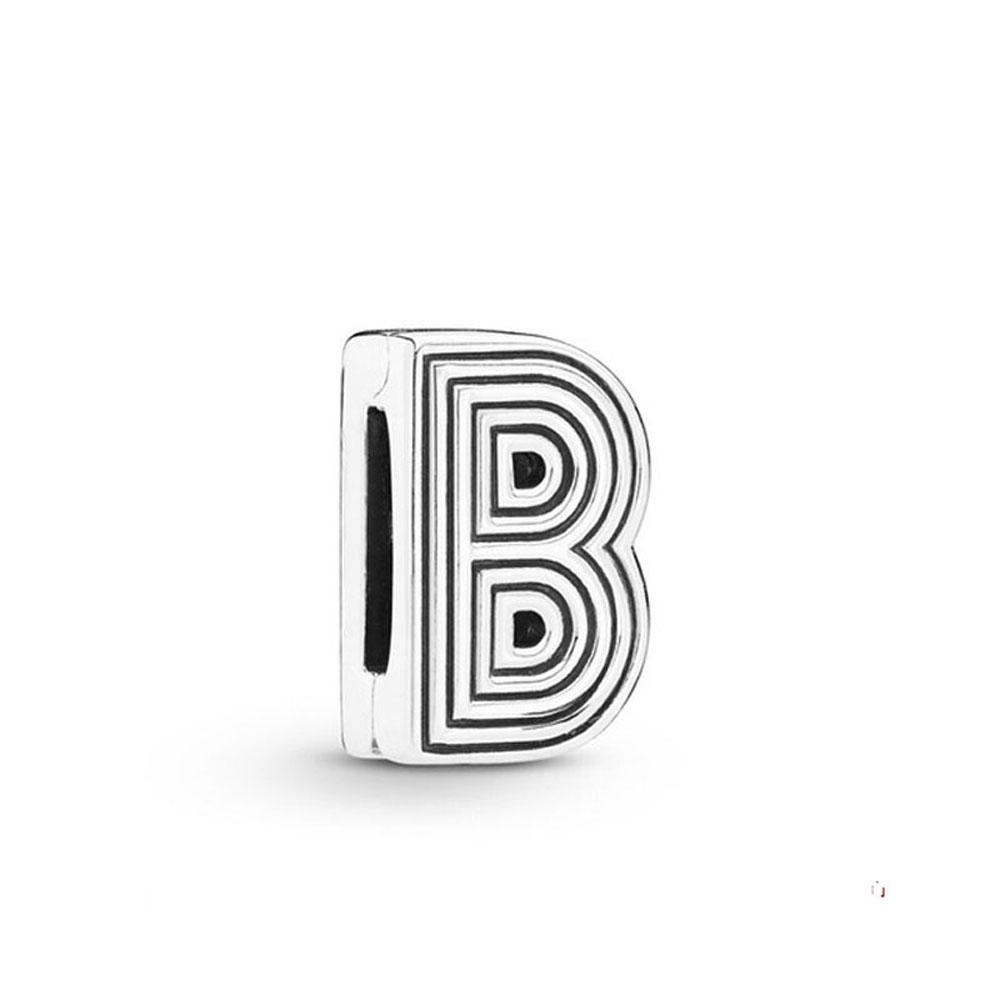 Европейский Новый Посеребренный Медный Шарм-Подвеска в Виде Тонкого Зажима с 26 Буквами, Подходит для Оригинального Браслета, Ювелирное Изделие для Подарка