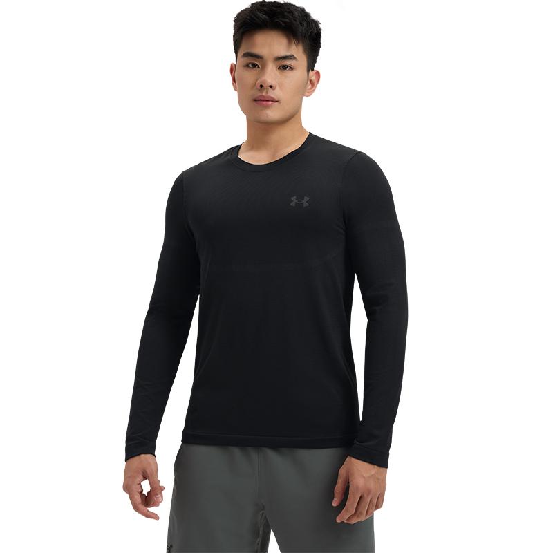 Under Armour RUSH Базовая мужская футболка без швов Черная 001 1379282-001