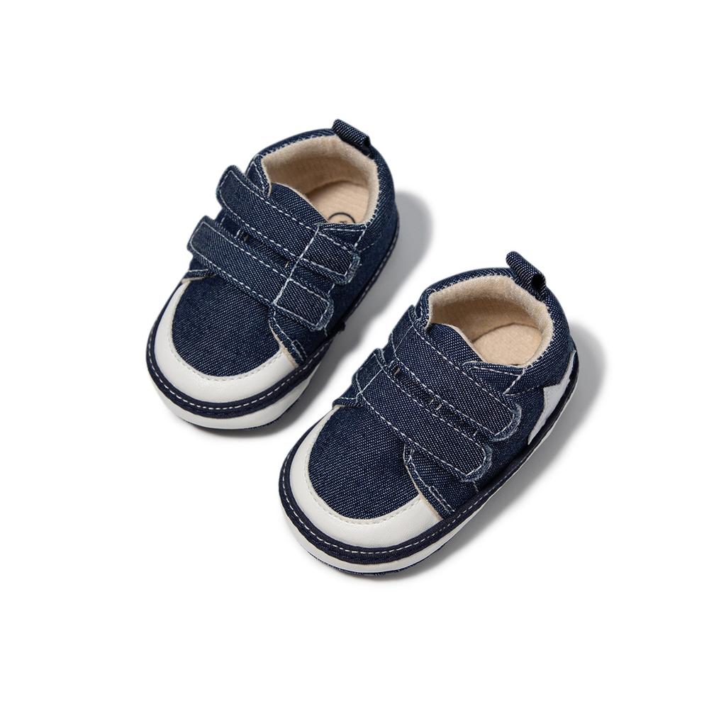 Spring and Autumn New 0-12 Months Baby Double Lap Belt Soft Step Bottom Non-slip Toddler Shoes Baby Shoes