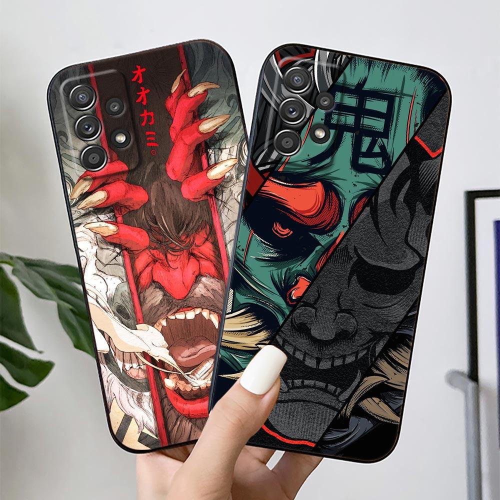 Чехол для телефона Самурайский Призрак Ханья Укиё-Э Маска Для Samsung S24 FE S25 Ultra A03 A04 A05 A06 A12 A13 A16 A26 A35 A36 A56 A55 Чехол