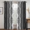 High-quality Luxury Brand Black Pattern 3D Printed Thick Shading Curtain Bedroom Living Room Hotel Window 2 Pieces Free Hooks
