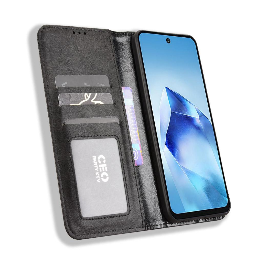 For Itel Power 55 5G Leather Case Wallet Stand Retro Texture Phone Cover