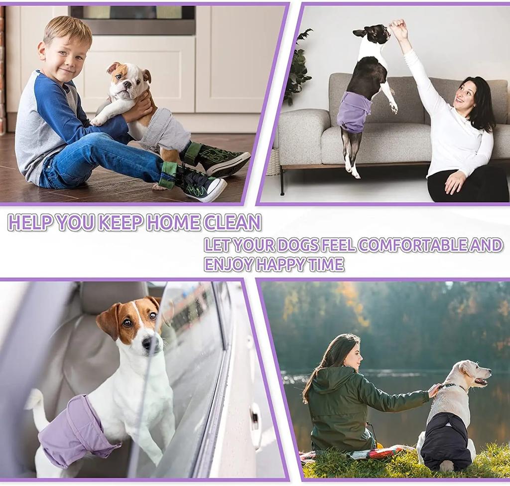 Моющиеся подгузники для собак женского пола, многоразовые, с высокой впитываемостью, регулируемые, для маленьких, средних и больших собак женского пола, физиологические штаны