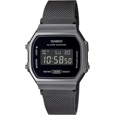 Casio Vintage Серия A168WEMB-1B Цифровые часы Черный сетчатый металлический ремешок Унисекс