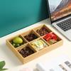 Tray 1PC Bamboo Nine Compartments Dinner Plate Snack Plate Side Dish Plate Bread Compartment Plate Platter Soap Box Drain Basket