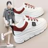 Chunky Luxury Brand Women Leather Casual Shoes Spring New Thickness Increase Sneakers Female Vulcanized Shoes Versatile De Mujer