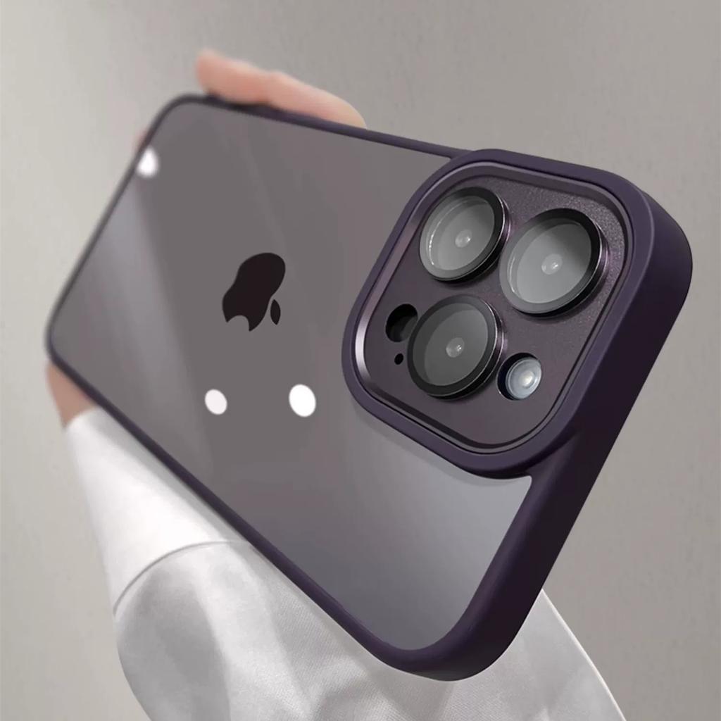 Роскошный металлический чехол для защиты камеры для iPhone 15 14 Plus 13 12 11 Pro Max Прозрачный противоударный бронированный мягкий бампер Жесткий чехол