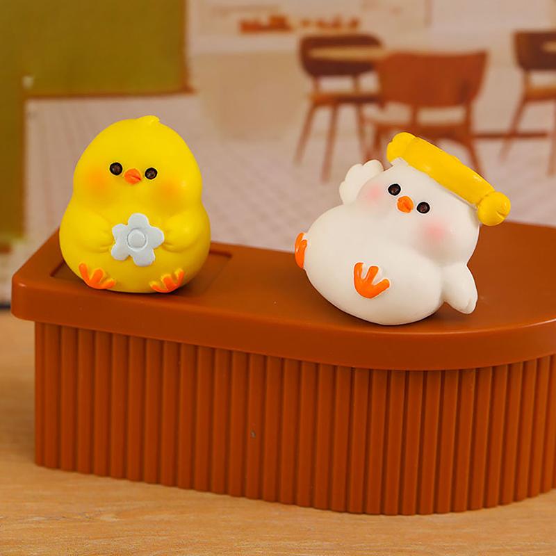 Миниатюрные фигурки, милые желтые цыплята, животные, микро-ландшафтные украшения для украшения дома, декор комнаты, настольные аксессуары