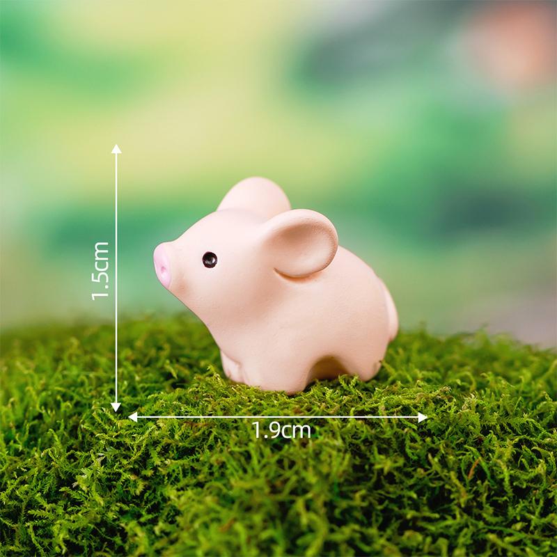 Мультфильм милый кролик лягушка свинья лиса животные фигурка миниатюрный пейзаж настольный орнамент смола ремесло домашний офис украшение