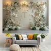 A floral cross and white floral background cloth, no electricity required, suitable for weddings