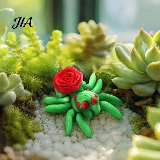 Modern Interior Sculptures 3D Printed Spider Figurine, Articulated Fidget Toy, Movable Joints Small Figurine for Balcony Animal Creative Desktop