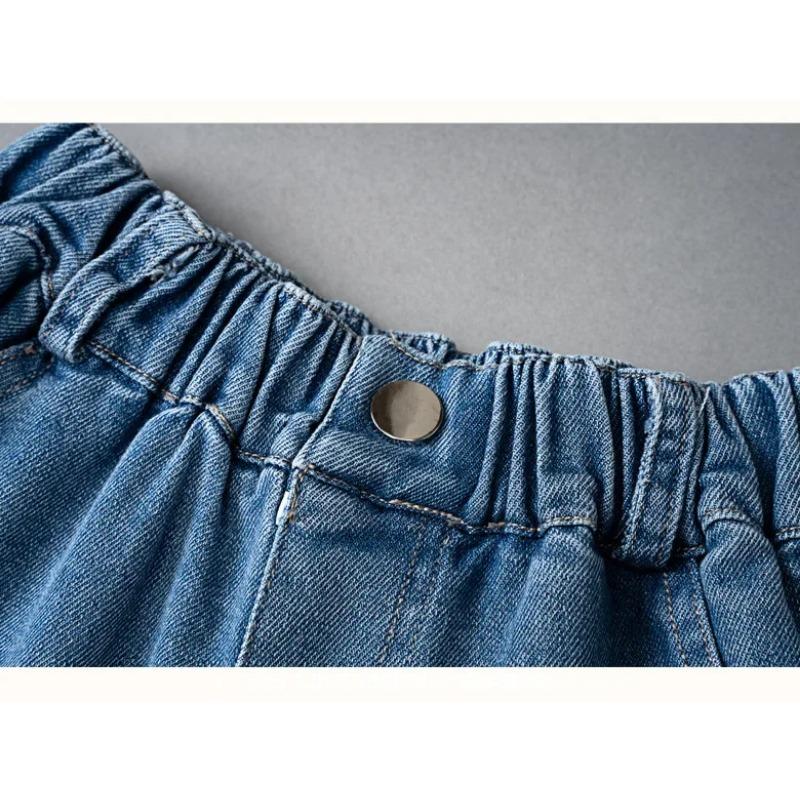 Летняя джинсовая юбка для девочек, модная синяя многослойная юбка с оборками для детей, повседневная универсальная короткая юбка для подростков школьного возраста 4-12 лет