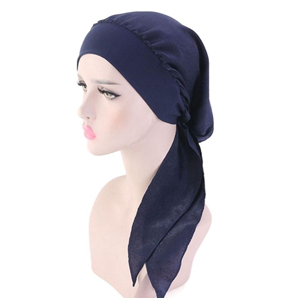 Adjustable Headwear Printed Pre-Tied Hair Loss Hat Cancer Head Scarf Chemo Pirate Cap Muslim Turban