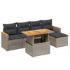 VidaXL Salon de Jardin avec Coussins 6 pcs, Canapés de Terrasse, Ensemble de Meubles de Patio, Mobilier d'Extérieur, Gris 3273055