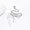 1PC Hip Hop 3D Snake Shape Clip-On Earring For Women Exquisite Rhinestone Shiny Zinrcon Snake Eyes Trendy Party Jewelry