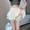 Французская пышная мини-юбка в балетном стиле для женщин, лето 2024, дизайн с оборками с высокой талией для стройнящего эффекта.