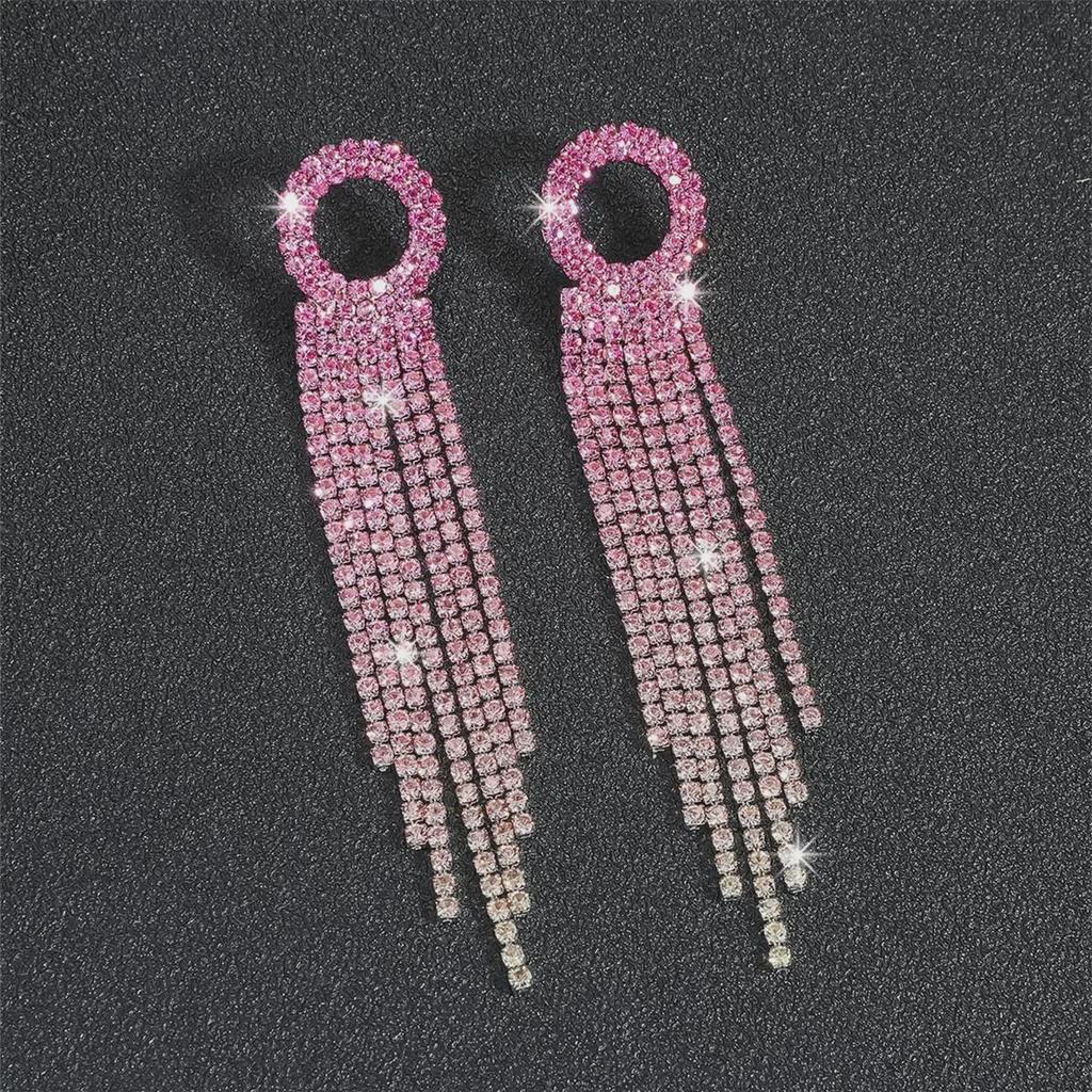 Роскошные европейские и американские серьги-кисточки со стразами: Элегантный дизайн с бриллиантами для женщин.