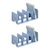 2Pcs Desk Bookend Acrylic Book End 4 Section Book Organizers Stand Magazine Stand Space Saving Shelf Bookend 32x14x13cm