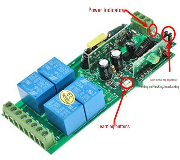 220V Wireless Remote Control Switch, 85-250V Compatible, Four-Way Power Supply