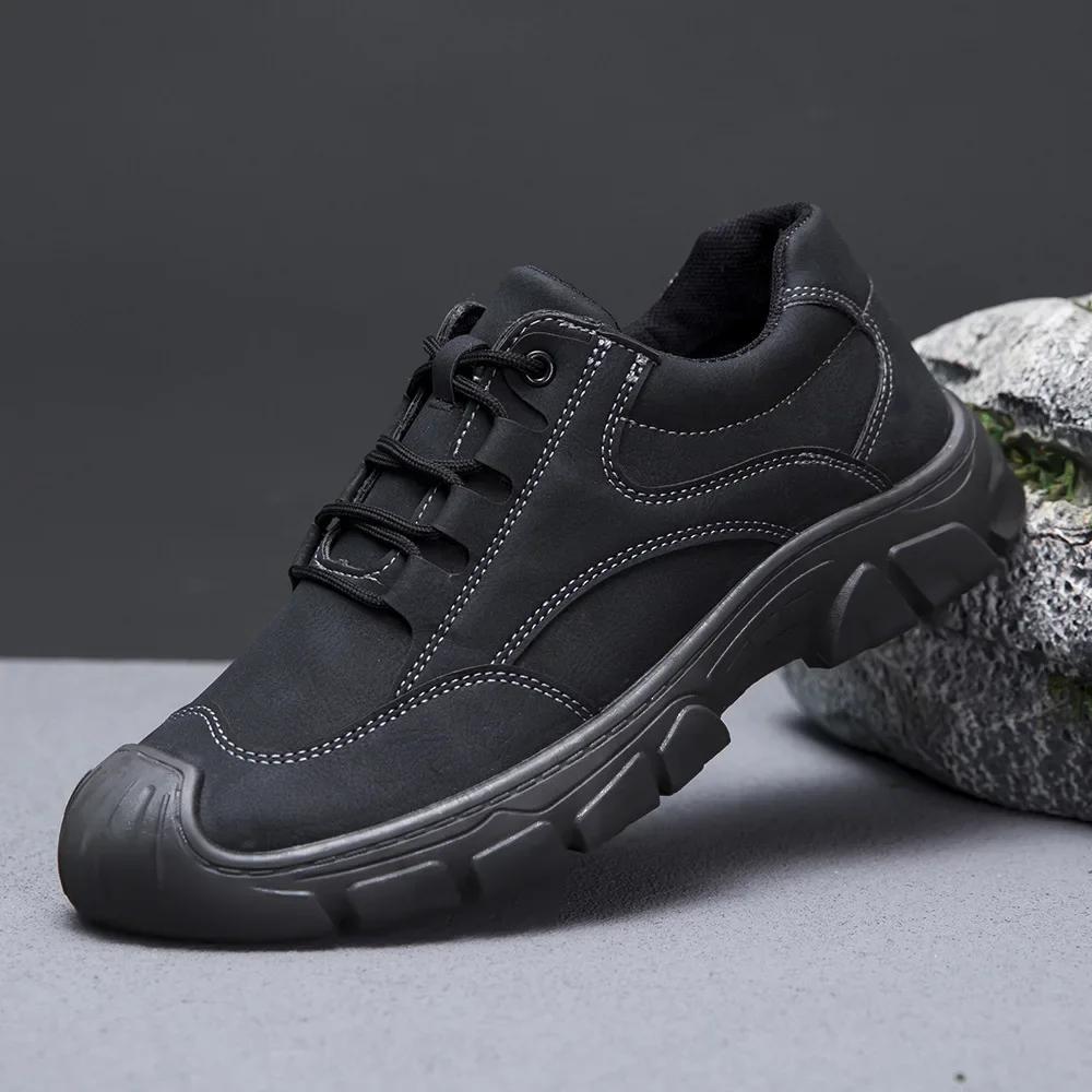 Fashion Men's Sneakers Outdoor Non Slip Hiking Shoes for Men Comfortable Lace Up Casual Shoes Platform Durable Men Working Shoes