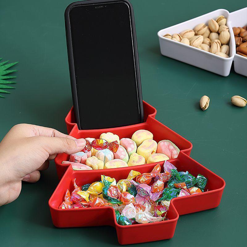 Форма рождественской елки Гостиная Конфеты Закуски Орехи Семена Сухие фрукты Пластиковая тарелка Посуда Чаша Тарелки для завтрака Поднос Посуда