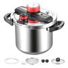 Pressure Cooker, 7L Pressure Cooker Stainless Steel, Pressures Canner with Steaming Rack, Tempered Glass Lid, Three Pressures Settings for Meat,