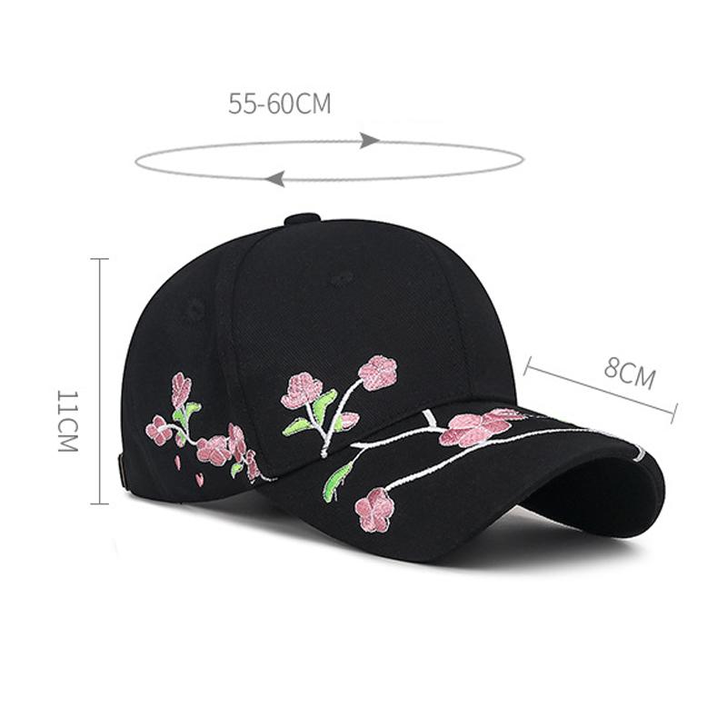 Spring Autumn Women's Cap Sunshade Sun Hat Plum Embroidered Baseball Cap