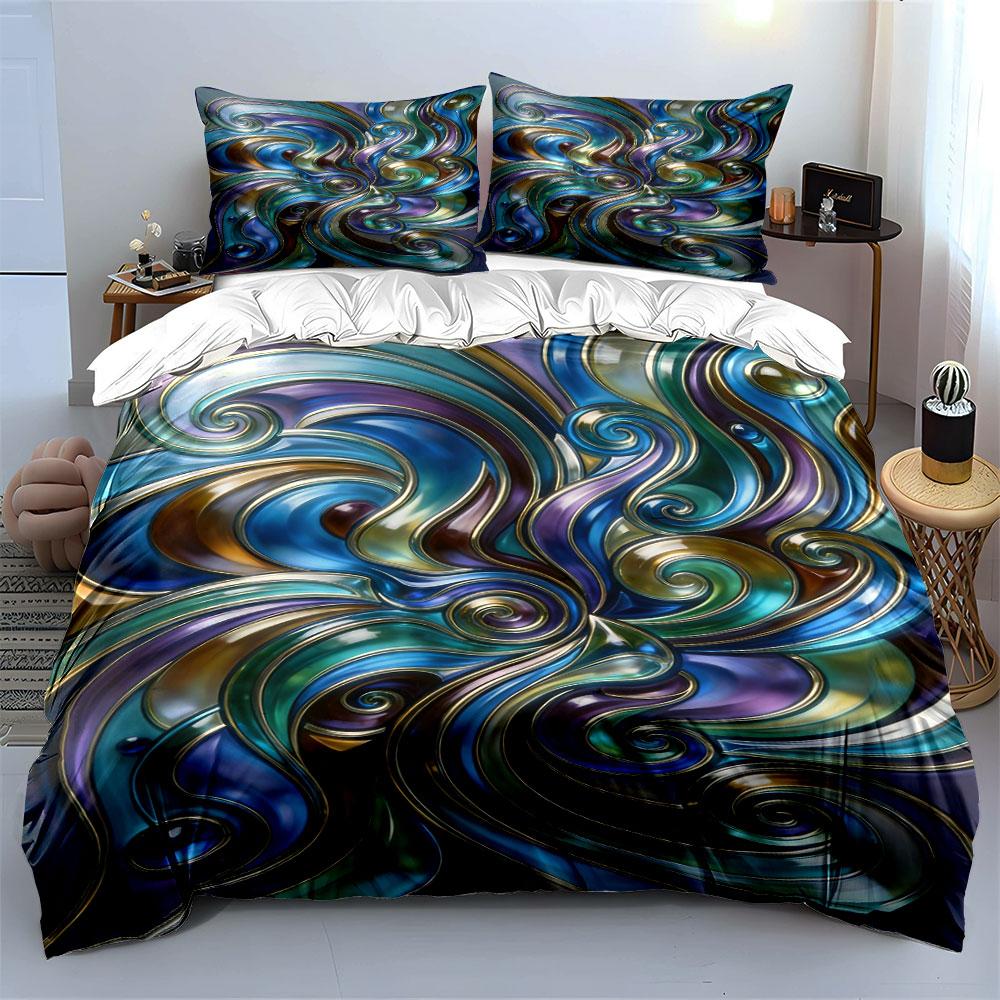 Swirling abstract colorful patterns. Bedding sets Duvet cover sets Duvet covers Pillowcases(1 * Duvet Cover 2 * Pillowcases without duvet insert)