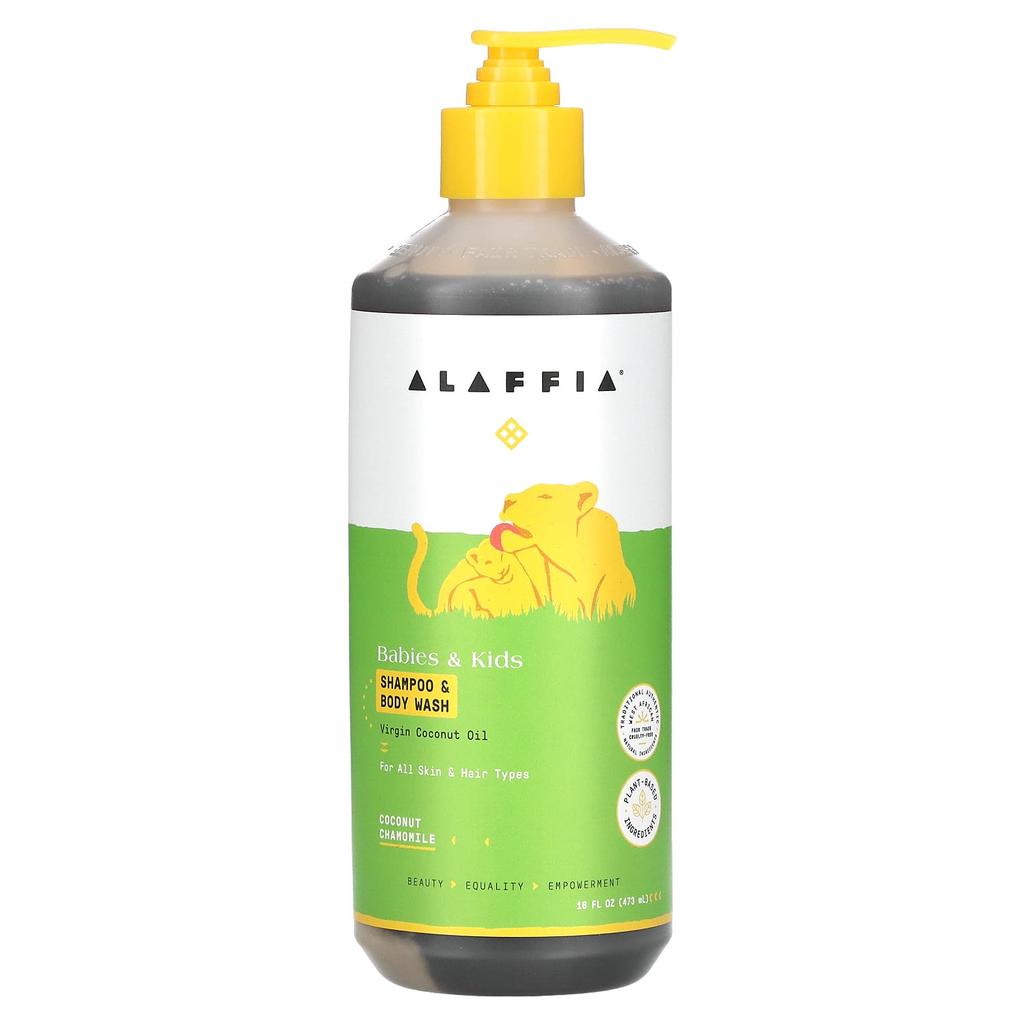 Alaffia, Everyday Coconut, шампунь и гель для душа, для младенцев и детей, кокос и ромашка, 16 жидких унций (475 мл)