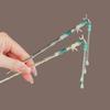 Vintage Elegant Green Bamboo Knot Hair Stick Hairpin for Women Retro Chinese Hanfu Hair Fork Hair Pins Chopsticks Jewelry