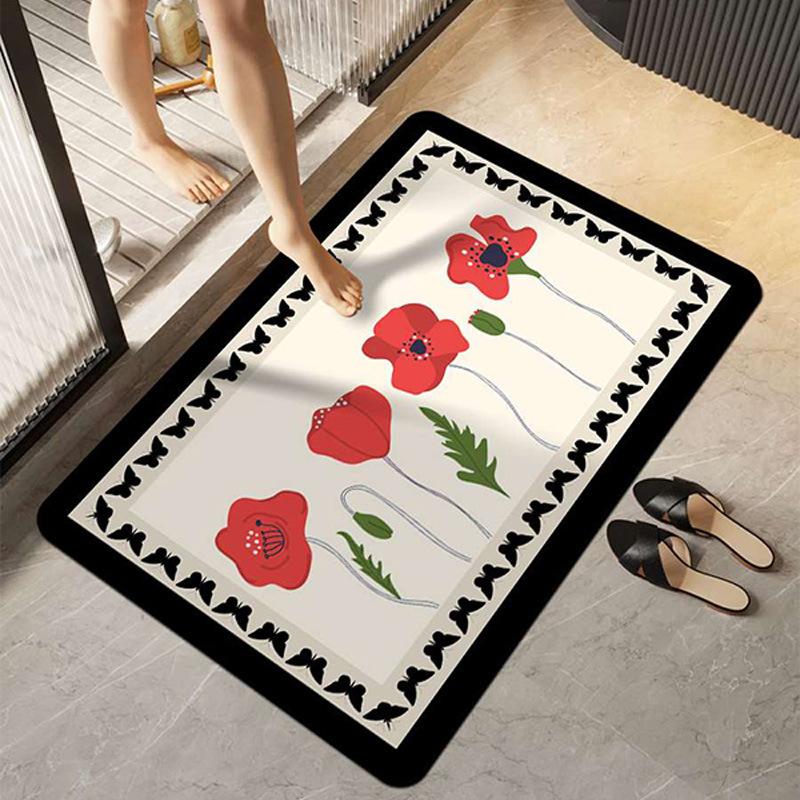 Diatom Mud Bathroom Floor Mat Toilet Door Absorbent Quick-drying Non-slip Mat Toilet Kitchen Floor Mat Carpet Soft Mat