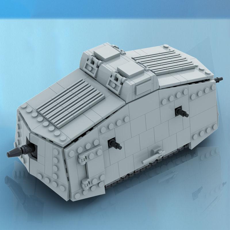Горячий немецкий военный боевой танк A7V времен Первой мировой войны, набор строительных блоков, боевые танки MK IV времен Второй мировой войны, солдатская техника, кирпичи, армейские детские игрушки, подарки