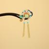 Red New Chinese Style Hair Clip Tassel Hanfu Hairpin Temperament Wooden Hair Stick  Bridal