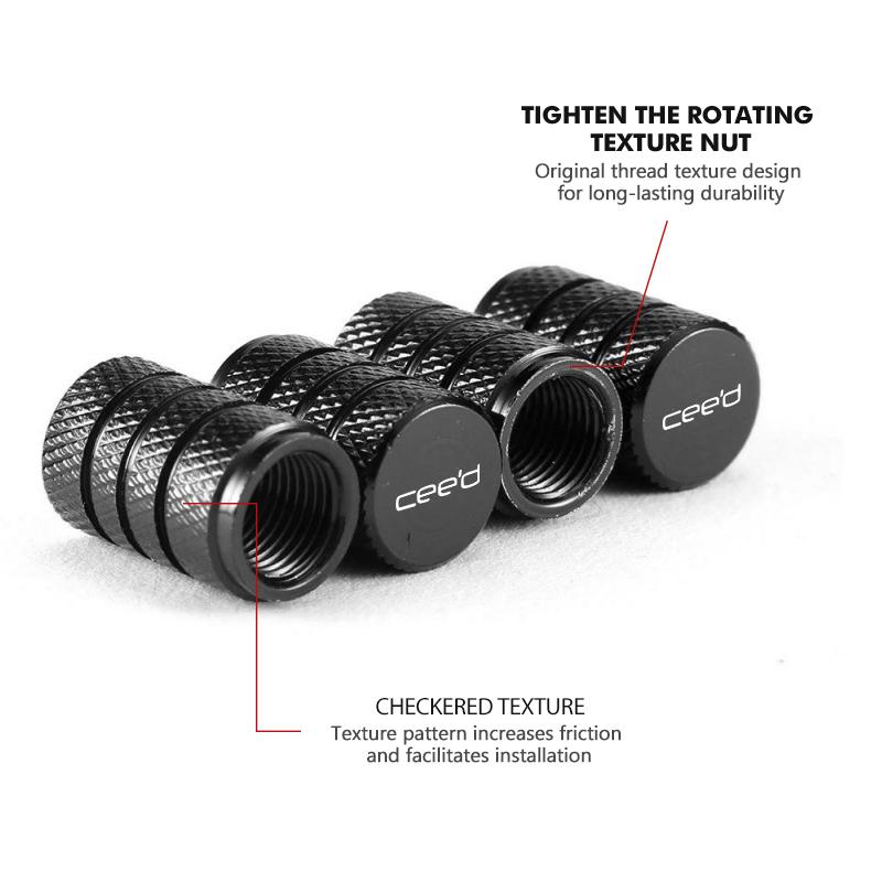 4pcs Car Wheel Tire Air Valve Cap Stem Dustproof Cap Cover For KIA Sportage Ceed Sorento Cerato Optima Picanto Rio Soul NI5