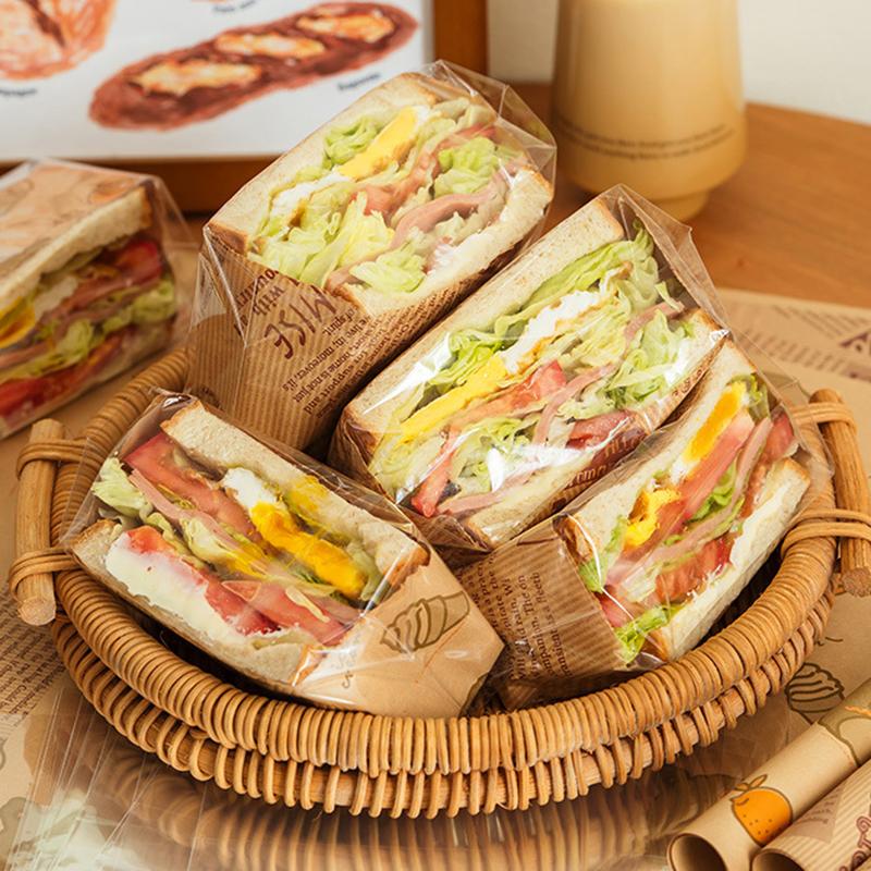 100Pcs Transparent Disposable Candy Gift Bags Flat Pocket Plastic Bag Bread Toast Cookies Baking Packaging Bag Supplies Party